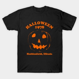 Halloween 1978 Holiday Spooky Myers Pumpkin Haddonfield T-Shirt